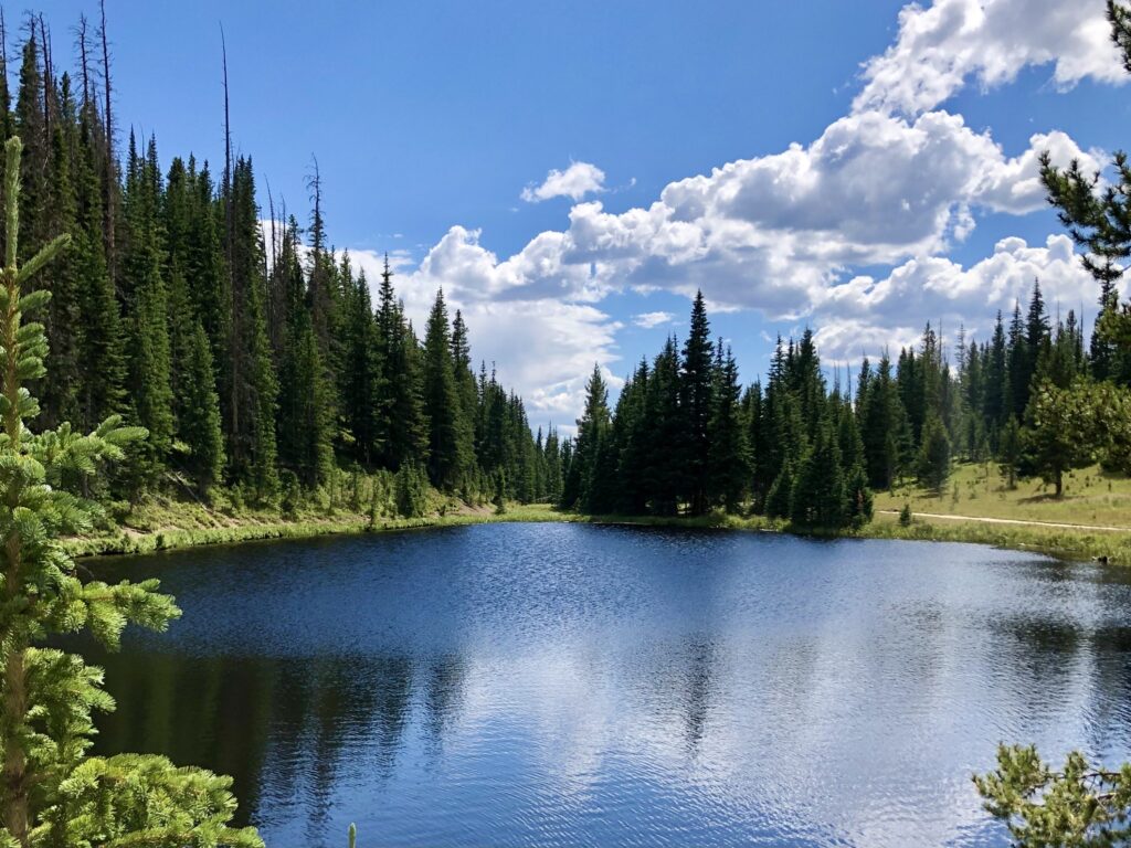 blue lake in the rocky mountains