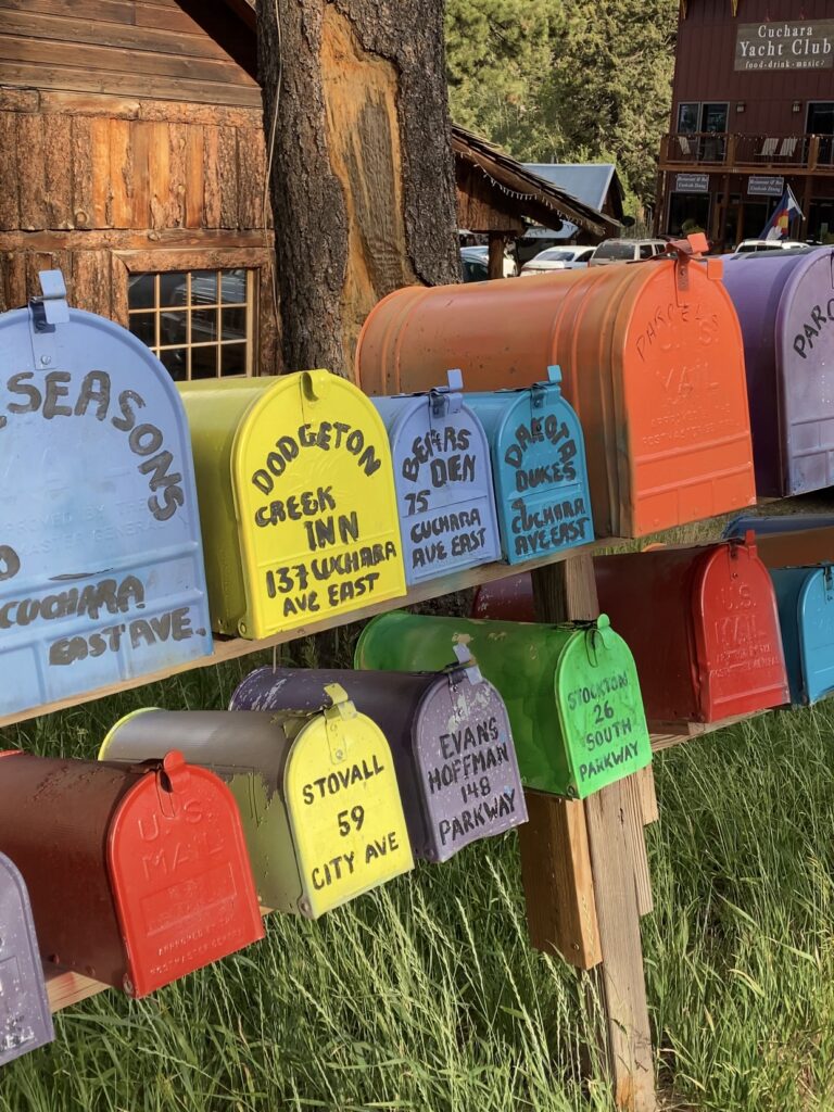 the best small town in colorado, cuchara - colorful mailboxes