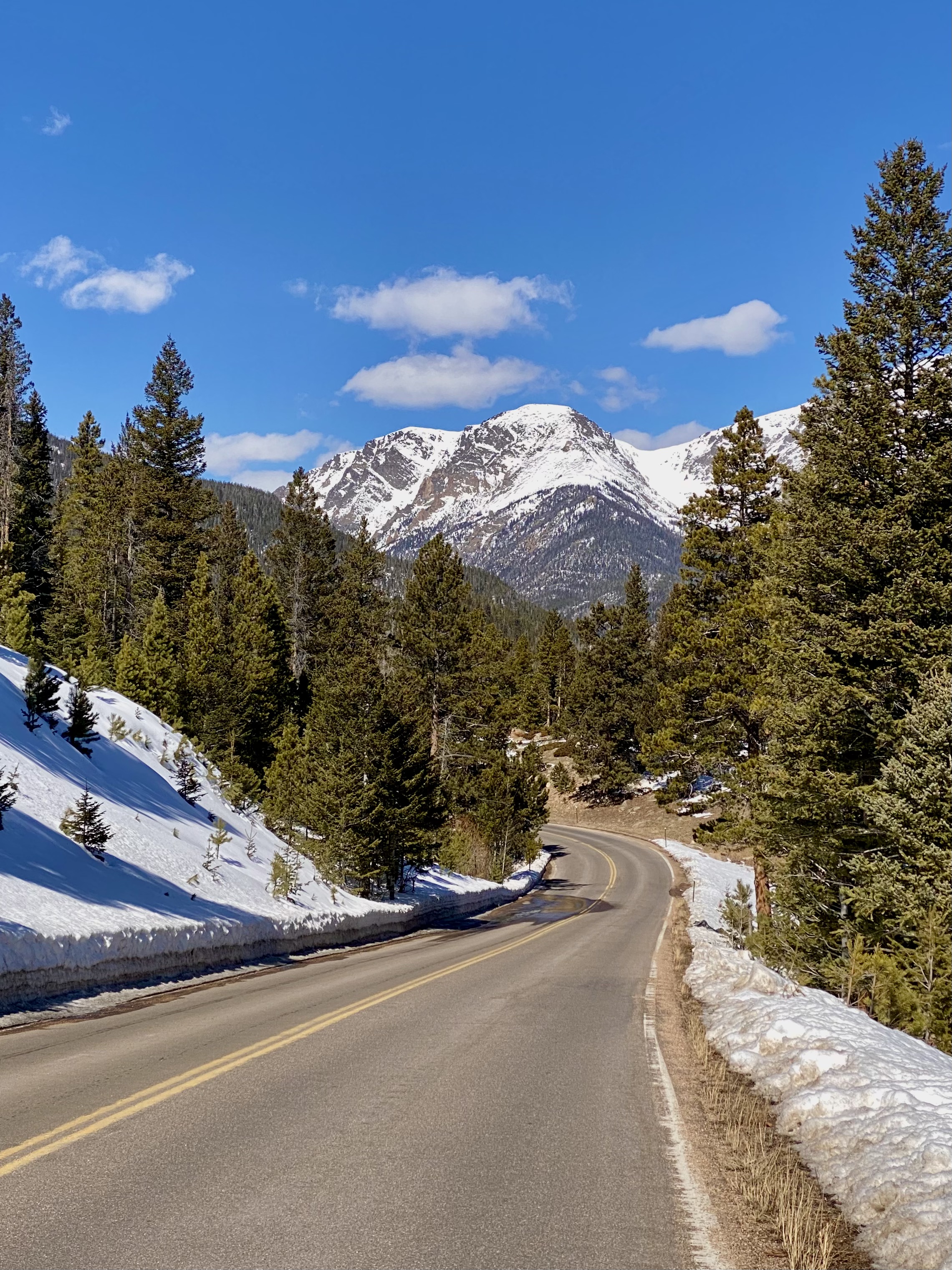 Winding Road with mountain backdrop