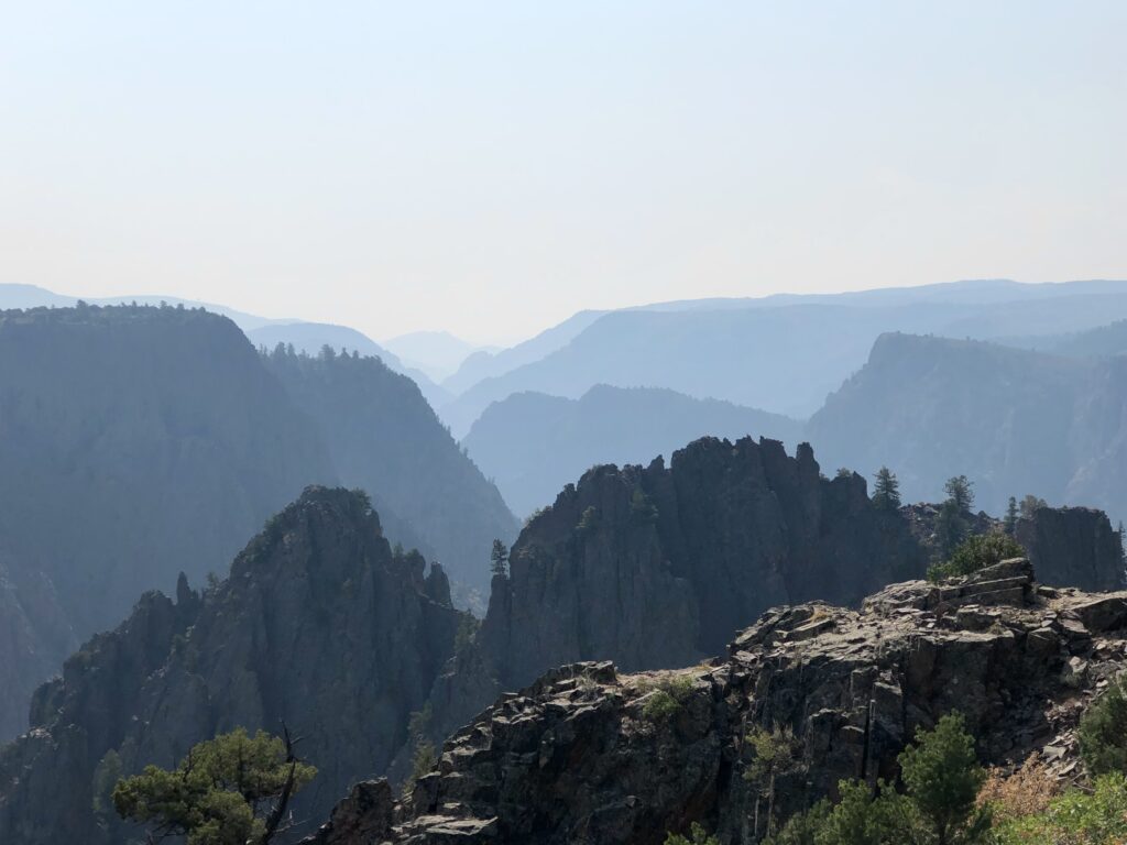 Blue layers of mountains