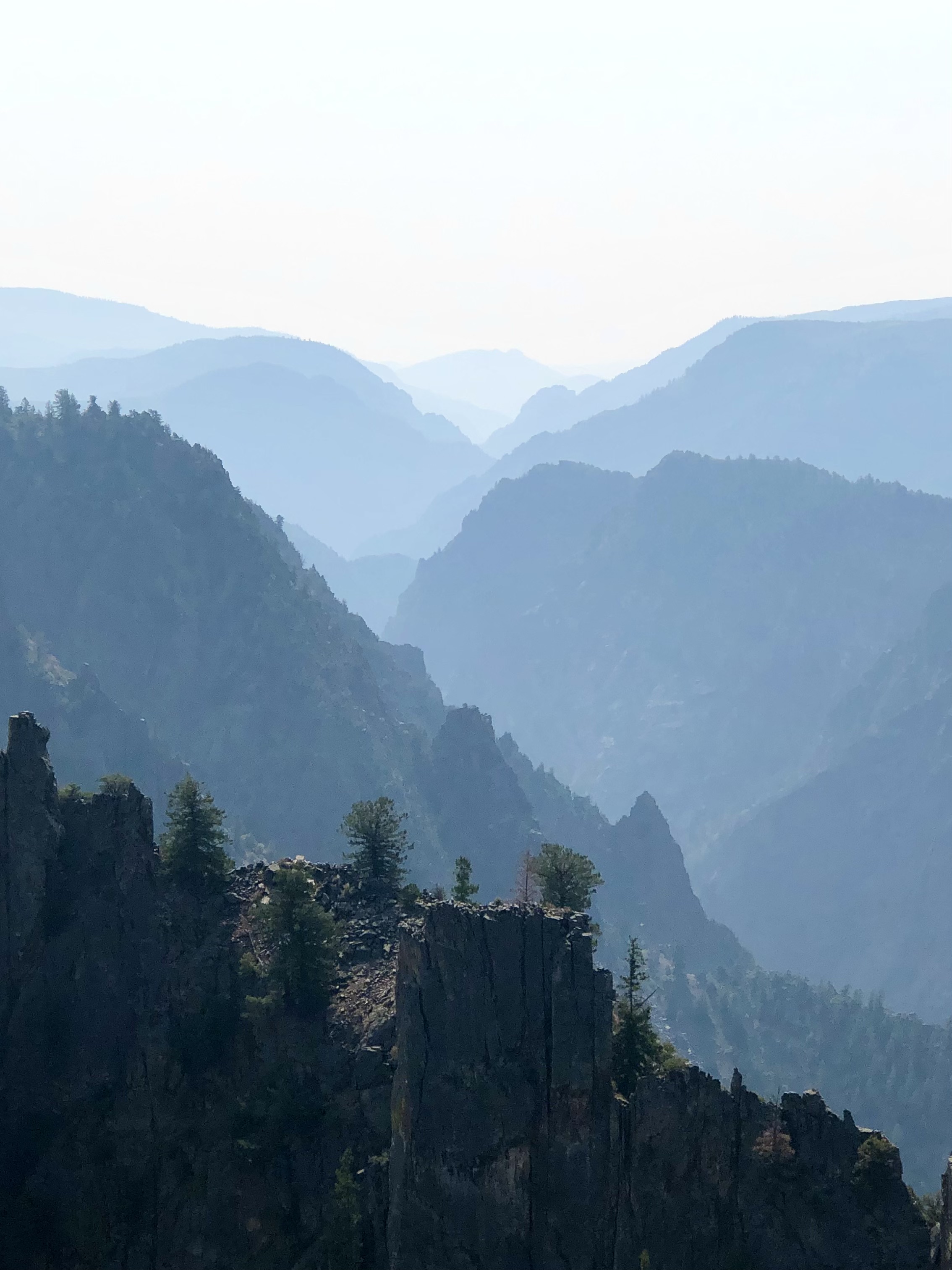 Blue multi layers of mountains. 